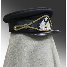 Фуражка офицеров Флота Временного правительства России, обр. 1917 г. с канительной кокардой, белая.